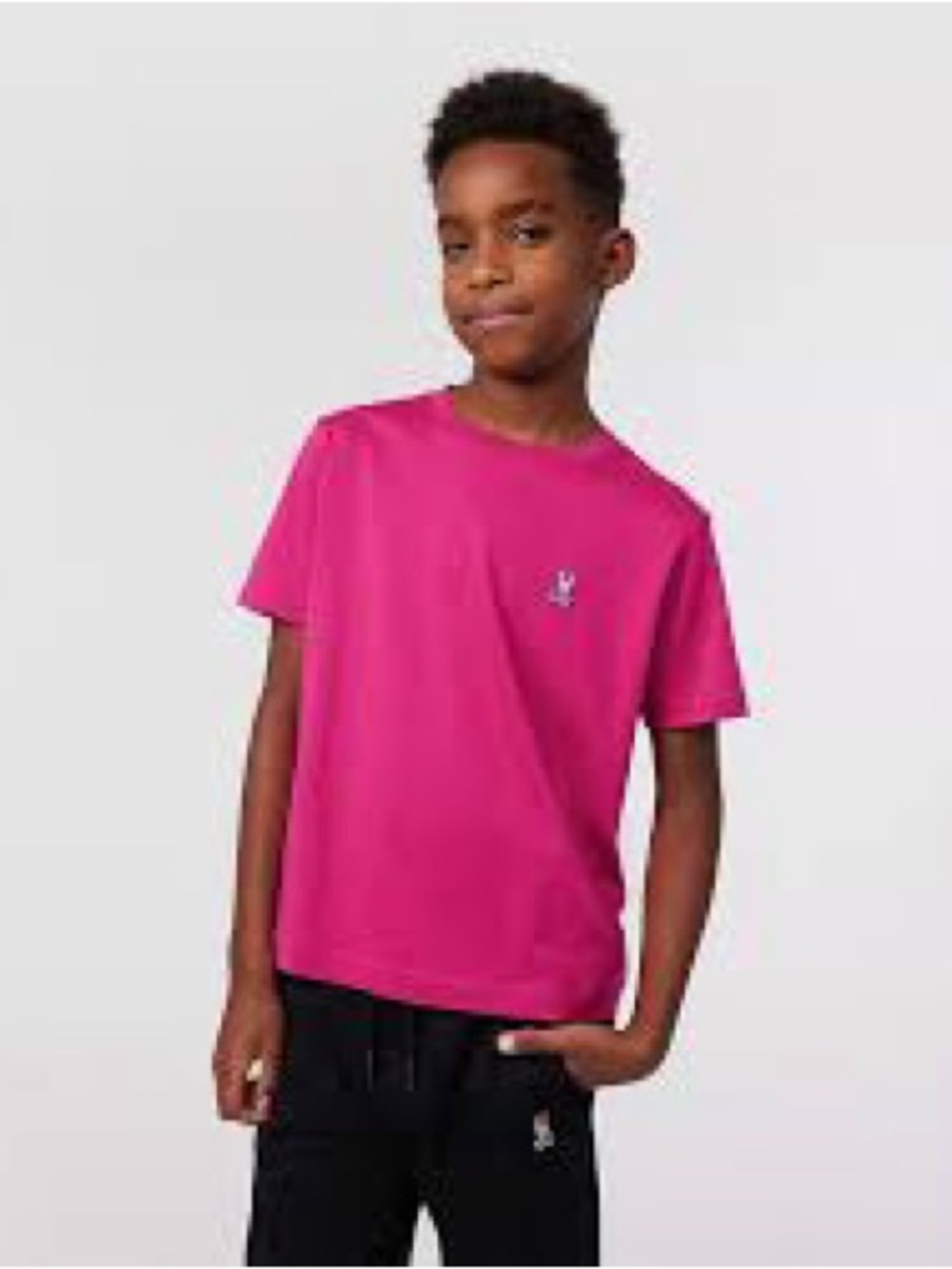 PSCYHO BUNNY Kids Bright Pink Classic Crew Neck Tee Size XXS 4